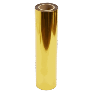 Rollo de foil metalizado dorado de 50 cm para estampación textil